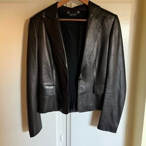 Gucci Women's Black Leather Blazer